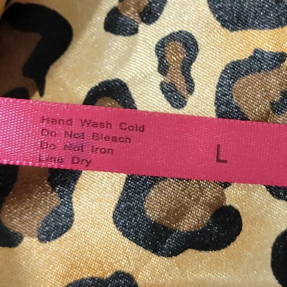 Seven til Midnight Leopard Print Halter Tie back Negligee Size Large - Picture 6 of 11